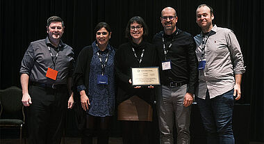 Steve Aiken, prof. au Dalhousie University, Michèle Veilleux, CEM en audiologie, Nadine Tougas, CEM en audiologie, Mathieu Hotton, prof. adjoint en audiologie et Philippe Fournier, prof. adjoint en audiologie